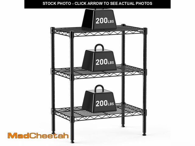 Lot 74-13786103 - DUMOS 3-Tier Metal Wire Storage Shelves, Adjustable Standing Storage Rack Shelf, Heavy Duty Steel Sh...