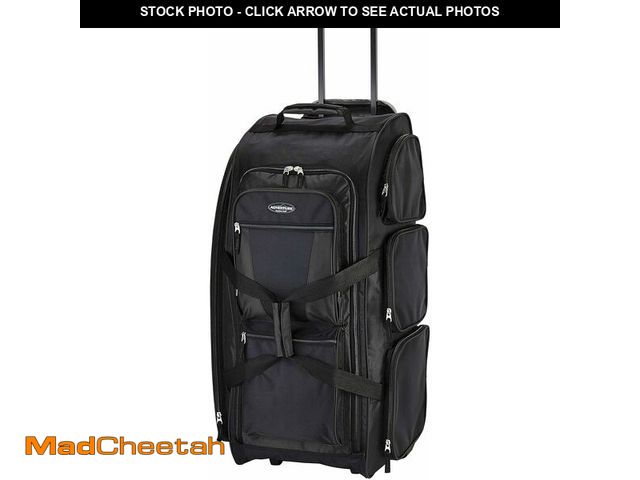 Lot 74-13041762 - Travelers Club Xpedition 30 Inch Rolling Multi-Pocket Upright Duffel, Black, 30" Suitcase - UNUSED