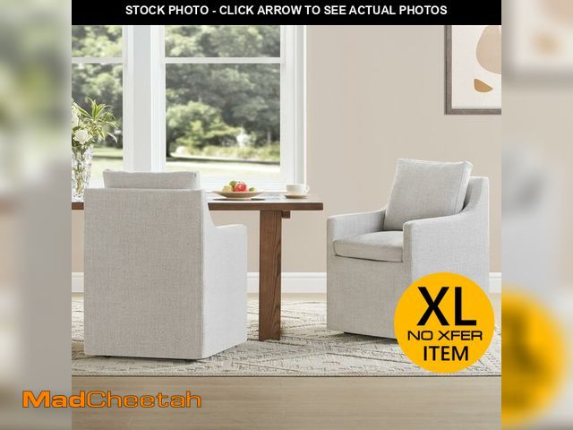 Lot 74-12894704 - KISLOT Upholstered Dining Chairs with Casters Easy Assembly Side Deskchair with Rollers for Diningro...