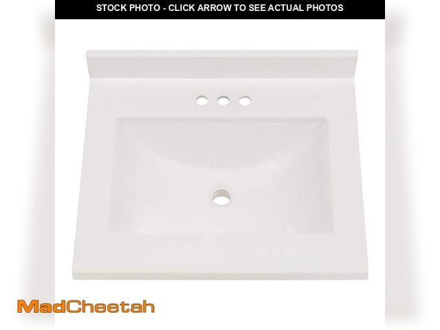 Lot 74-12649481 - Home Decorators Collection 25 in. W x 22 in. D Cultured Marble White Rectangular Single Sink Vanity ...