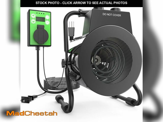 Lot 74-12874958 - Buyplus Greenhouse Heater with Digital Thermostat, 1500W Outdoor Heaters for Patio, Overheat Protect...