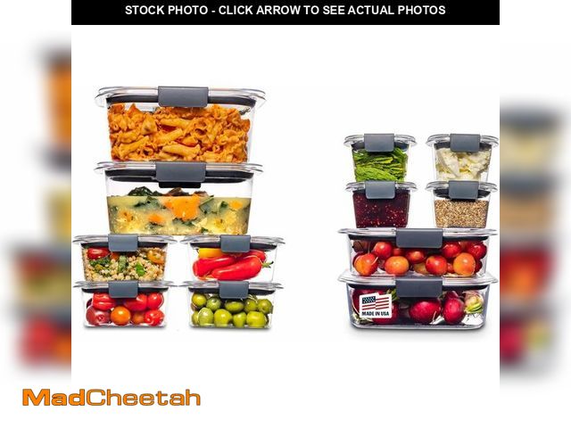 Lot 74-14349003 - Rubbermaid Brilliance BPA-Free Airtight Food Storage Containers, 24-Piece Set, Easy for Meal Prep, L...