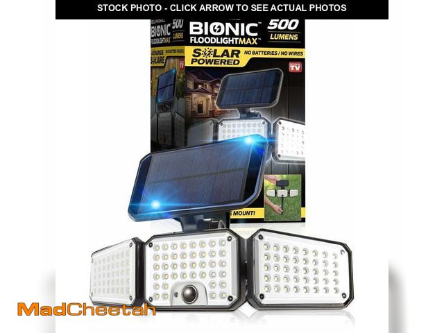 Lot 74-12862224 - Bell+Howell Bionic Flood Light AS SEEN ON TV, 500 Lumen Deluxe Version Bionic Floodlight, LED Solar ...
