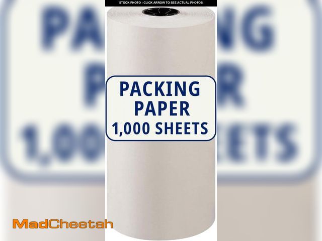 Lot 74-12137545 - BOX USA Packing Paper Roll 1440'L x 18"W - 1,000 Sheets 17" Long Equivalent - Large White Newsprint ...