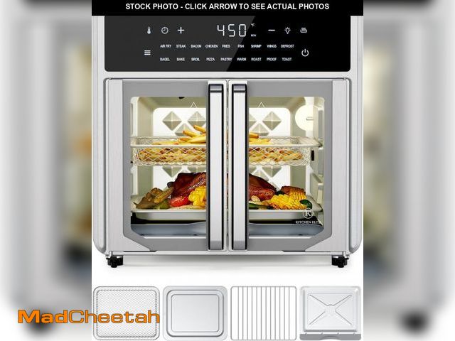 Lot 74-12399144 - Kitchen Elite Air Fryer French Door Oven,15.8 Qt Toaster Oven Countertop Combo,18 Presets &amp; 1 Pr...