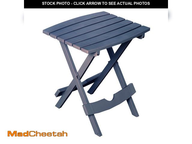 Lot 74-14395082 - Adams Quik-Fold 20 in. Resin Bluestone Square Patio Side Table - UNUSED