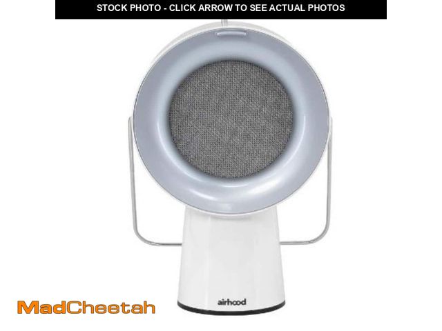 Lot 74-13001196 - airhood White Portable Kitchen Air Cleaner w/ Activated Charcoal Filter and Stainless-steel Oil Filt...