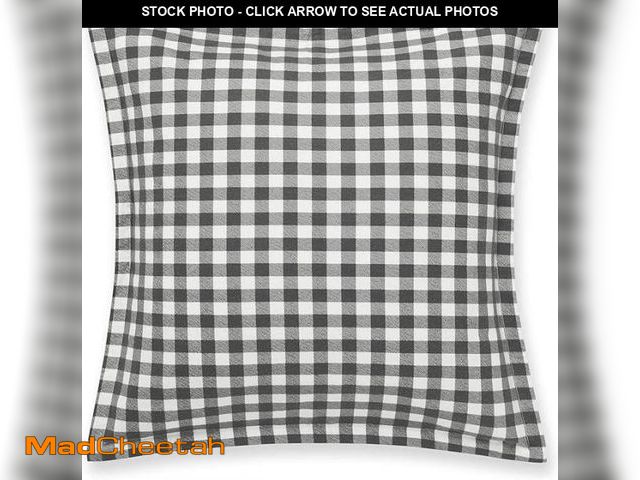 Lot 74-12407921 - Euro Sham Set, 2pc Cotton Bedding , Stylish Plaid (Kingston Charcoal, 26" x 26") - UNUSED