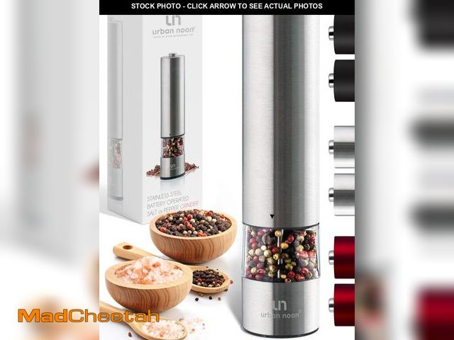 Lot 74-11549360 - Electric Salt and Pepper Grinder - Single Battery Operated Stainless Steel Salt or Pepper Mill with ...