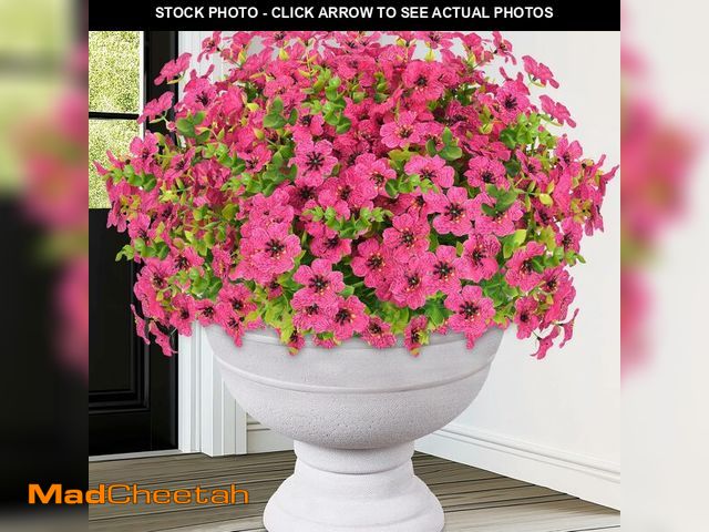 Lot 74-14208269 - Elyum Artificial Flowers for Outdoors, 18 Bundles Artificial Plants &amp; Flowers Outdoor, UV Resist...