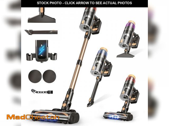 Lot 74-12122649 - VBUOO Cordless Vacuum Cleaner, 580W 48KPA 70 Mins Vacuum Cleaners for Home, Self-Standing Stick Vacu...