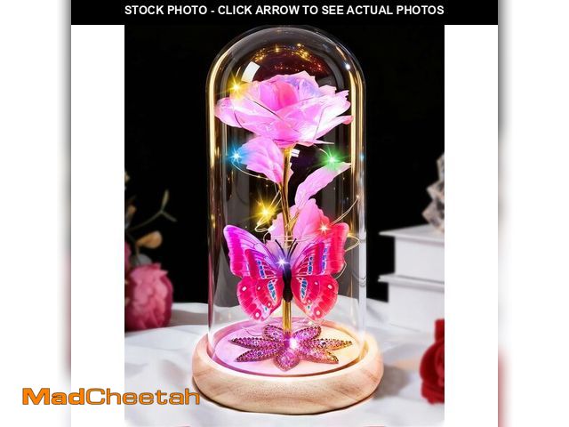 Lot 74-14145172 - Beferr Birthday Gifts for Women Galaxy Glass Rose Forever Preserved Flowers for Delivery Light Up Ro...