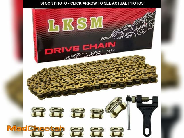 Lot 74-14149841 - LKSM 420 Motorcycle Gold Chain 132 Link Standard Roller Chain with Chain Breaker 10 Connecting Maste...
