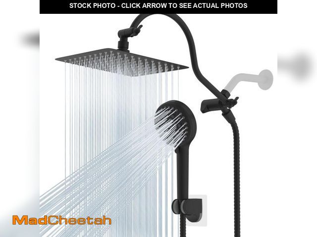 Lot 74-12307704 - Hibbent All Metal High Pressure Rainfall 10 Inch Shower Head/Handheld Showerhead Combo/ 12 Inch Adju...