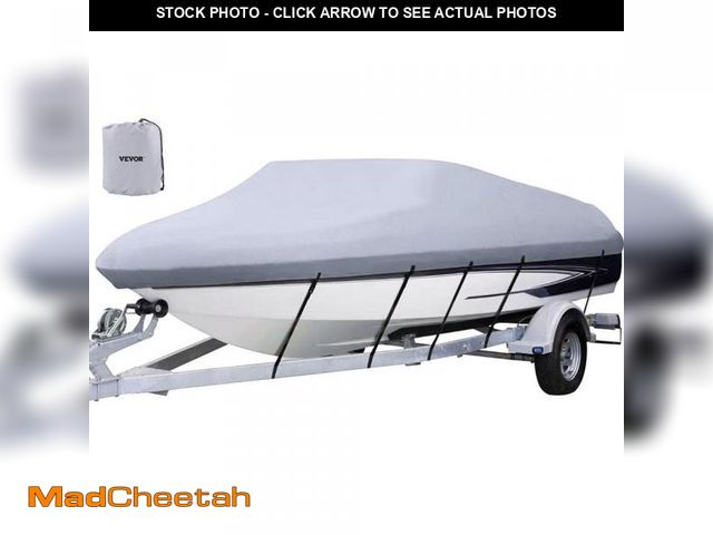 Lot 74-12518060 - VEVOR 20 ft. to 22 ft. Trailerable Boat Cover V-Hull Boat Cover Waterproof 600D Oxford Fabric for He...