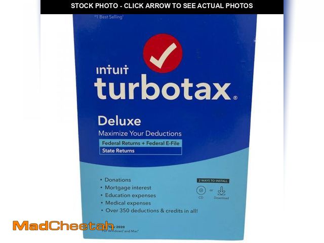 Lot 74-11551631 - Intuit Turbotax Desktop Deluxe 2020 - USED