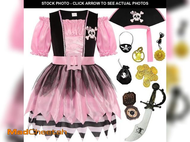 Lot 74-12326880 - Gorkonpy Pirate Costume Girls Kids Halloween Party Dress Up (Pink, 3-4T) - UNUSED