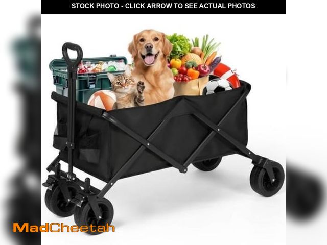 Lot 74-12419891 - Naipo Collapsible Wagon Cart Foldable Utility Heavy Duty Wagons Carts with 550lbs Capacity Folding B...