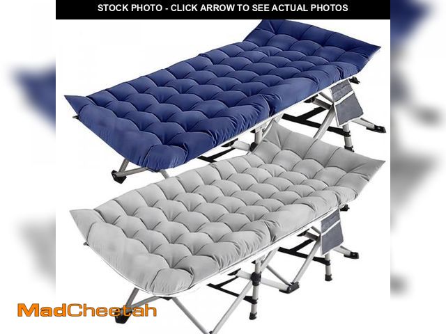 Lot 74-12482295 - Sugift 2 Pack Portable Camping Cot For Adults Folding Bed With Mattress 75" X28", Gray - UNUSED