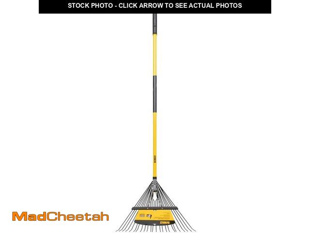 Lot 74-12745665 - DEWALT 53 in. Fiberglass Handle 24-Tine Steel Leaf Rake - UNUSED