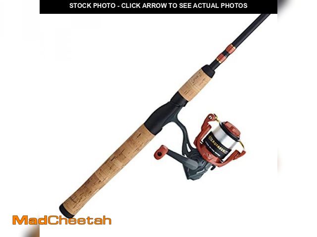 Lot 74-12366321 - Shakespeare Crusader Spinning Reel and Fishing Rod Combo, Red/Black/Cork - UNUSED