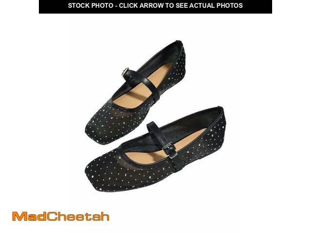 Lot 74-14211072 - MakeMeChic Women's Lace Mesh Ballet Flats Comfortable Summer Dressy Flats Square Closed Toe Shoes Sp...