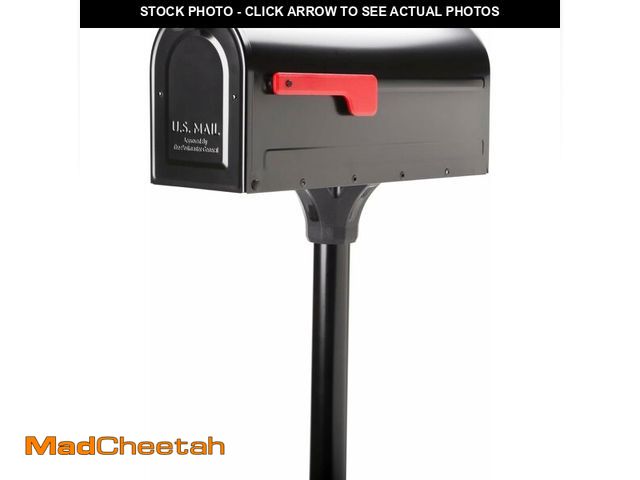 Lot 74-13709161 - Architectural Mailboxes 7680B-10 MB1 Mount Mailbox and In-Ground Post Kit, Medium, Bl - USED