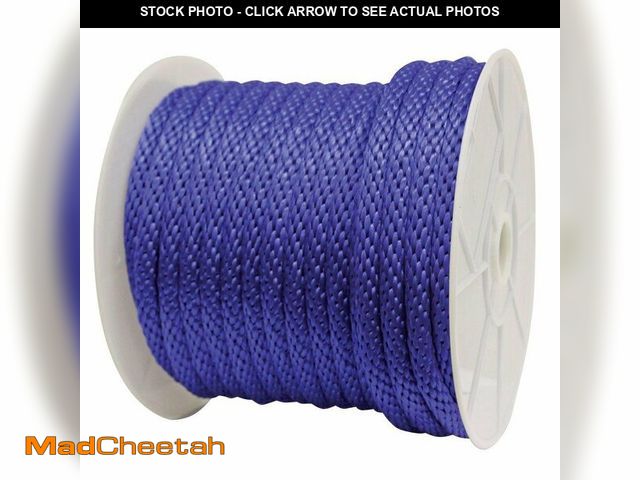 Lot 74-13817262 - Rope King SBP-58140B 5/8 inch x 140 feet Solid Braided Poly Rope - Blue - Arborist Rigging Equine Fa...