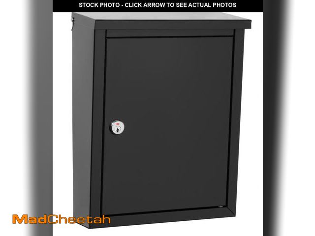 Lot 74-12143115 - Architectural Mailboxes 2580B-10 Chelsea Wall-Mount Locking Mailbox - Black - UNUSED