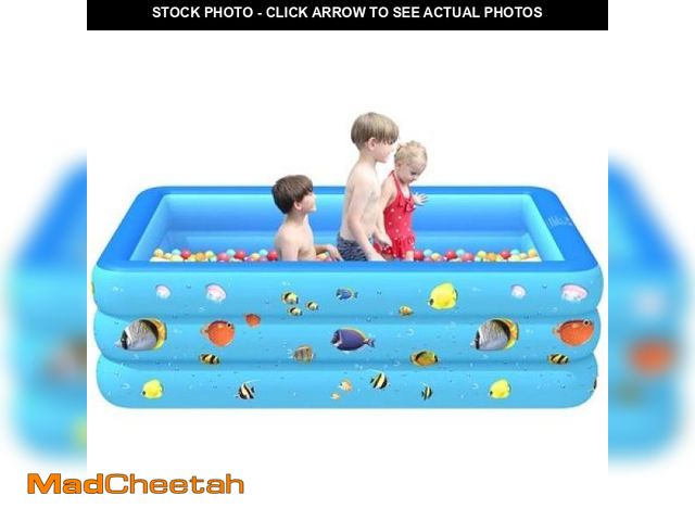 Lot 74-12166471 - Inflatable Pool  6.9 X 5 X 1.8 Ft Family Swimming Pools for Kids  Toddlers  Infant  Adult  Rectangul...