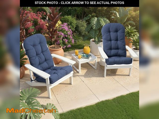 Lot 74-14292944 - Pellebant 20 x 50 x 4 in. 2-Piece Outdoor Adirondack Chair Cushion with Anti-Slip Spring Band in Nav...