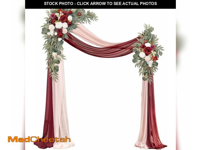 Lot 74-14358419 - *MISSING PINK FABRIC* Muhanjia Artificial Wedding Arch Flowers Kit(Pack of 4),2Pcs Artificial Flower...