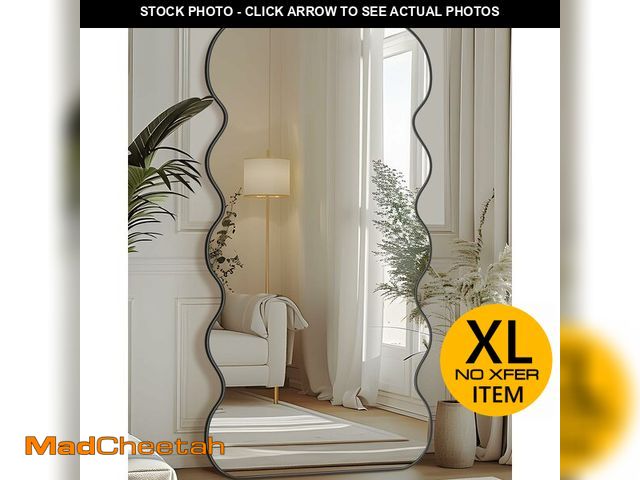 Lot 74-12689362 - LadyNow Full Length Mirror, 71"x28" Wavy Floor Mirror Freestanding, Floor Standing Full Body Mirror ...