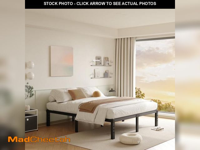 Lot 74-12420131 - FSCHOS 14 Inch Full Size Bed Frame, Heavy Duty Metal Platform, No Box Spring Needed, Easy Assembly, ...