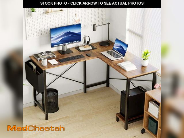 Lot 74-12892133 - (MISSING HARDWARE) EDX L Shaped Computer Corner Desk, Gaming Table 50 inch PC Writing Study Desk for...