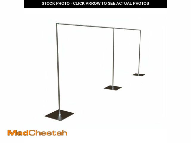 Lot 74-13120833 - Backdrop Stand Kit Adjustable Heavy Duty Portable 10FT X 20FT Pipe and Drape Quick Set Up for Weddin...