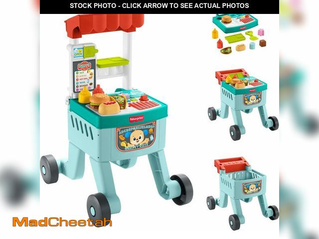 Lot 74-13331418 - Fisher-Price Baby Push Toy 4-in-1 Snack Cart Walker Learning Activity, 14 Pieces for Pretend Play In...