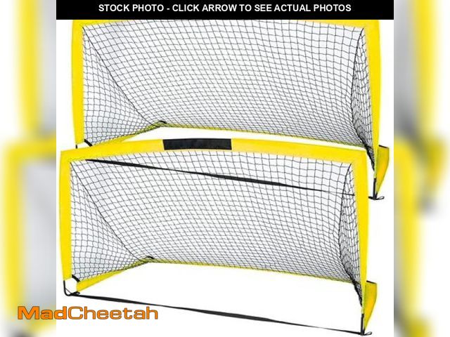 Lot 74-12159012 - INTEY 6 X4  Soccer Goals  Set of 2 Foldable Soccer Nets for Backyard for Kids and Teens Yellow - UNU...