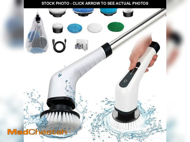 Lot 74-14380041 - Electric Spin Scrubber, Cordless Bath Tub Power Scrubber with 8 Replaceable Drill Brush Heads, Showe...