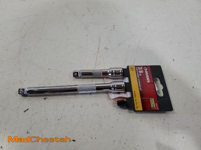 Lot 74-12402282 - (MISSING EXTENSION ) Husky 3/8 in. Drive Wobble Extension Set  H3DWOBEXT3PC - UNUSED