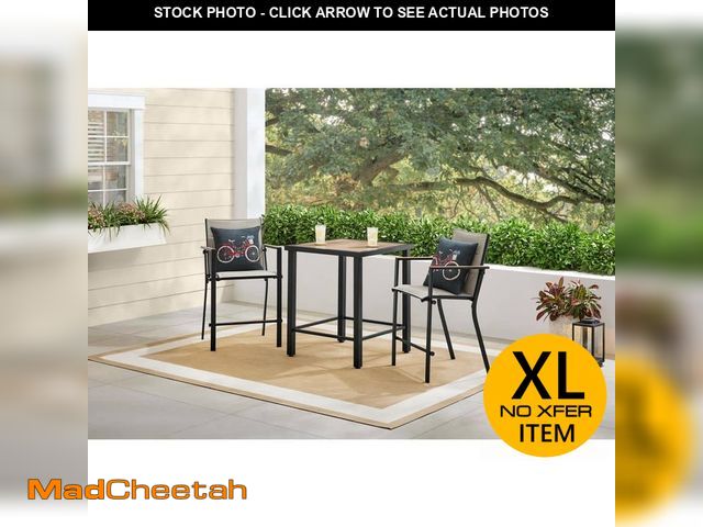 Lot 74-14242572 - StyleWell Longview 3-Piece Metal Outdoor Counter Height Dining Set With Padded Sling - UNUSED