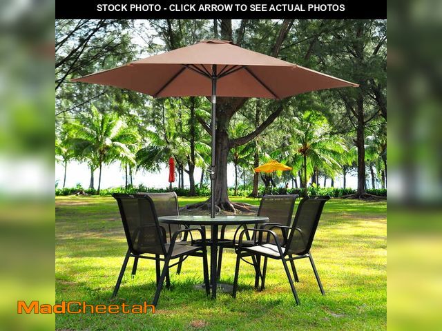 Lot 74-13816845 - Ainfox 9ft Patio Umbrella with Push Button Tilt and Crank, Outdoor Sunshade Canopy, Waterproof and U...