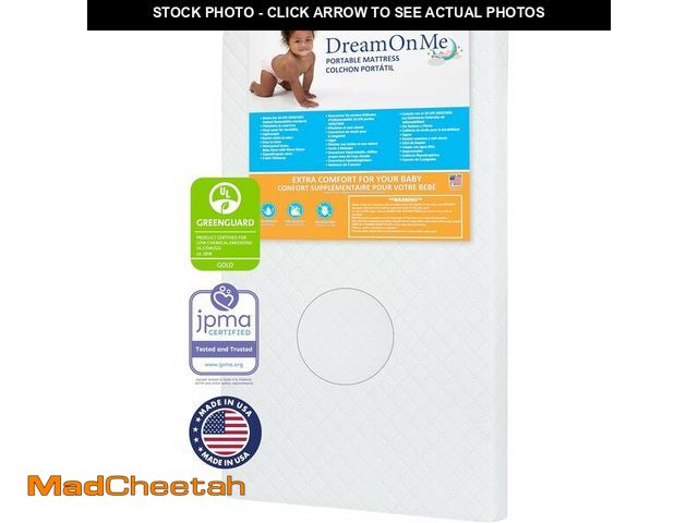 Lot 74-13041966 - Dream On Me Sunset 3" Extra Firm Mini/Portable Crib Mattress, Fiber Core, Greenguard Gold &amp; JPMA...