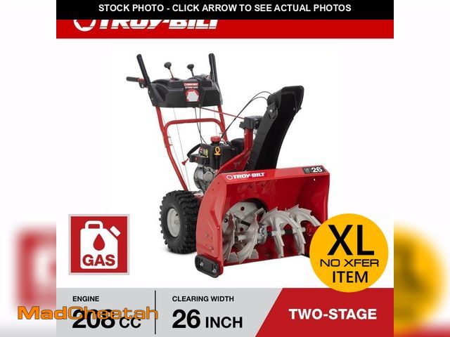 Lot 74-12988645 - Troy-Bilt Storm 26 in. 208 cc Two- Stage Gas Snow Blower with Electric Start Self Propelled - USED