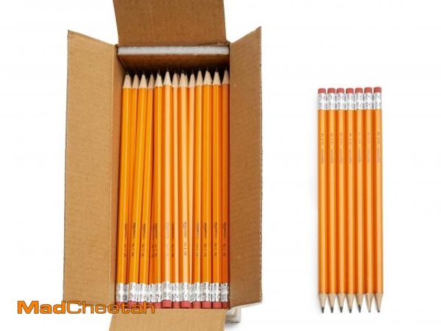 Lot 74-12433321 - Basics Wood-Cased #2 Pencils, Pre-sharpened, HB Lead Bulk Box, 150 Count, Yellow - UNUSED