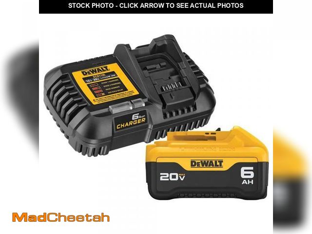 Lot 74-12085892 - DEWALT 20-Volt MAX Lithium-Ion 6.0 Ah Battery Pack and Charger Kit - UNUSED