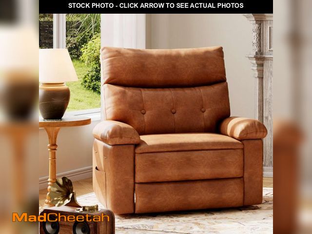 Lot 74-12388559 - GarveeHome Oversized Wide Recliner Chair - Heat and Massage, PU Leather Extra Wide Manual Recliner f...