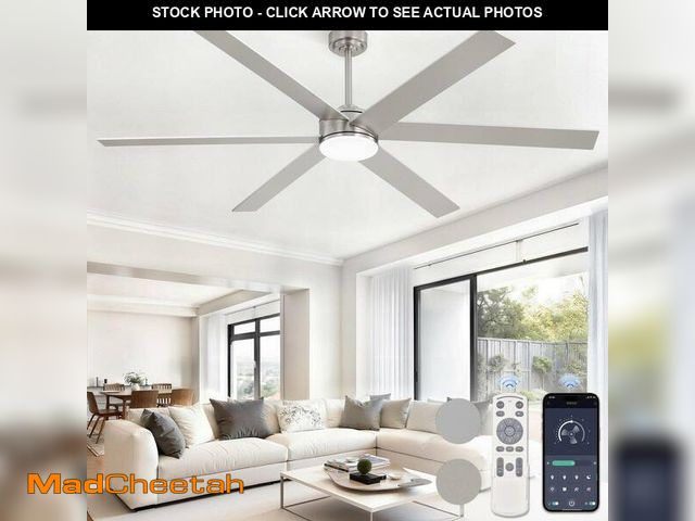 Lot 74-14223269 - MOKSILED 72 in Large Standard Ceiling Fans with Lights and Remote, for Living Room6 Speeds, 3CCT,Tim...