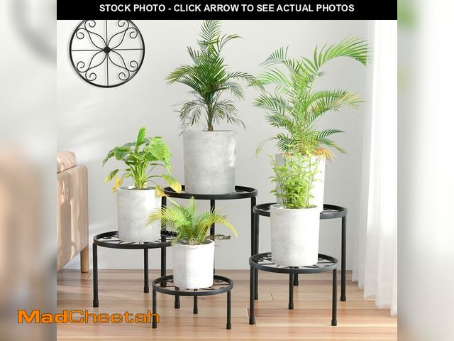 Lot 74-14299197 - Linpla 5-Pack Decent Metal Plant Stands, Heavy Duty Flower Pot Stands for Multiple Plant, Anti-Rust ...