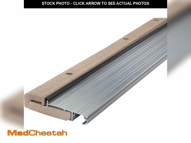 Lot 74-13794137 - M-D Building Products 76265 4-9/16 in. x 1-1/8 in. x 36 in. Silver Adjustable Aluminum &amp; Hardwoo...